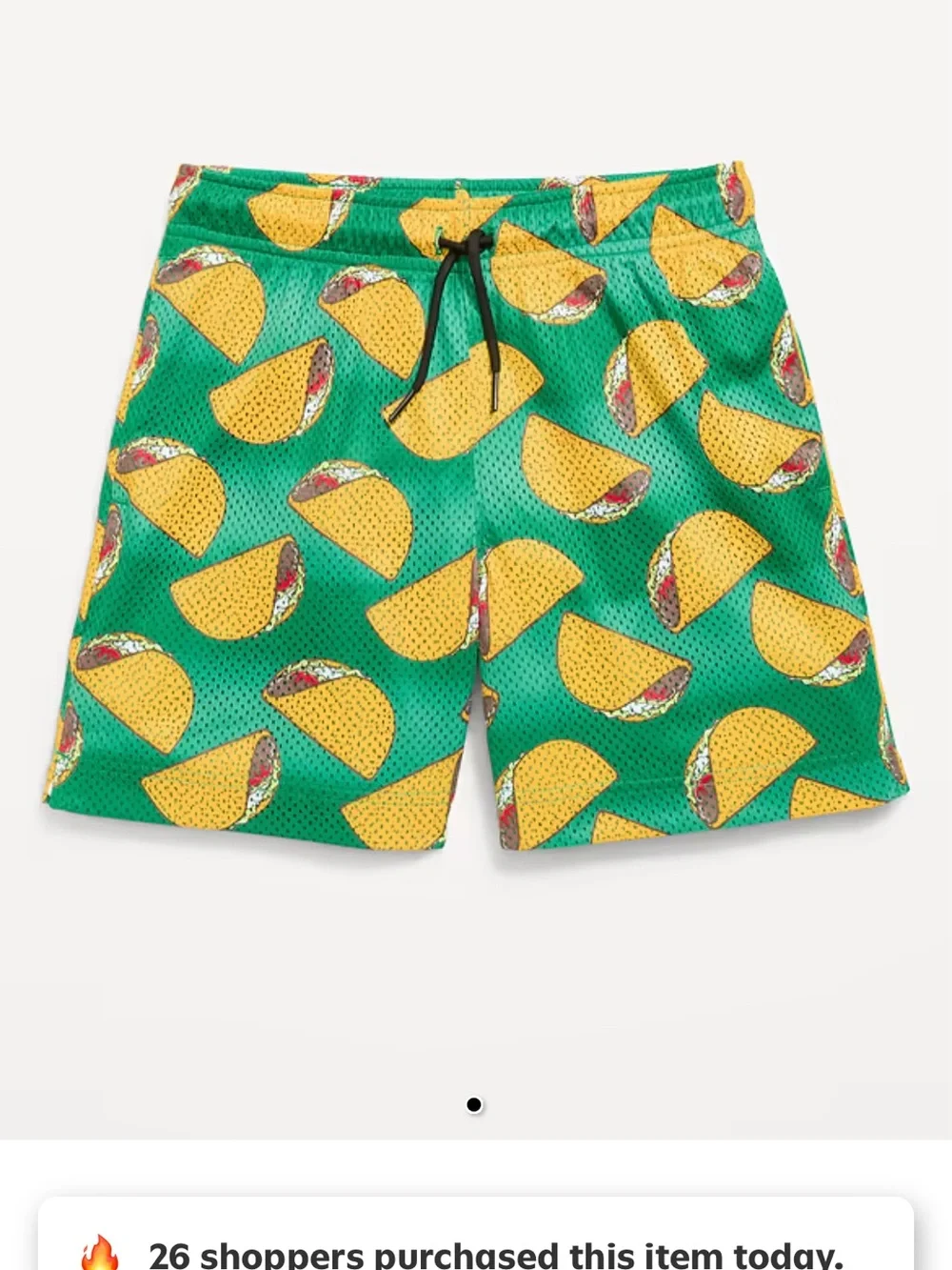 🌮Old Navy Green Taco Shorts  size: Large 10/12 🌮